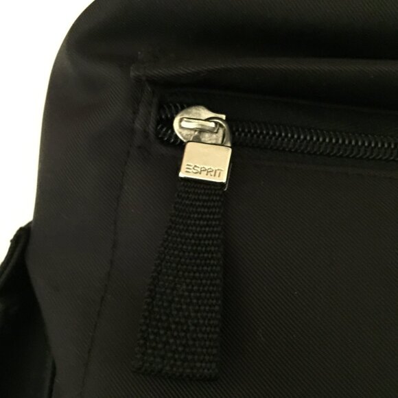 ESPRIT VINTAGE Authentic Nylon Backpack NEW with TAGS - Black - Picture 8 of 16